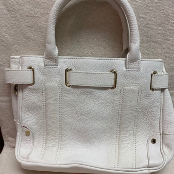 Charles David white pebble leather handbag with dustbag - Picture 3 of 16